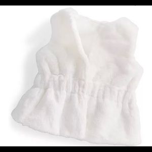Faux fur winter white infant vest